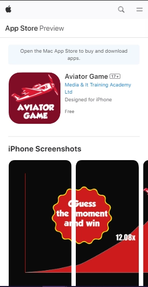 Página para descargar e instalar Aviator iOS